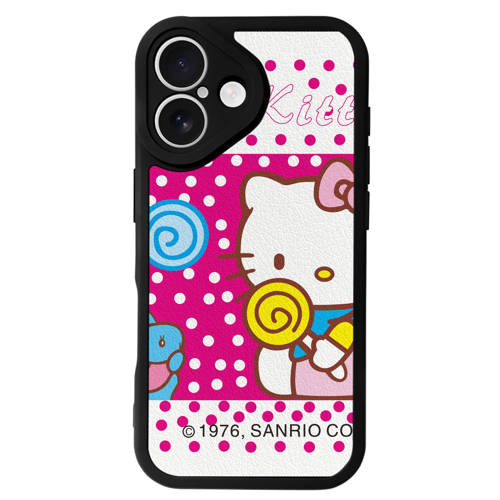 （画像用） Hello Kitty ハローキティ 【iPhone 16シリーズ対応】シリコンスマホケース（レザー調） 材質：シリコン